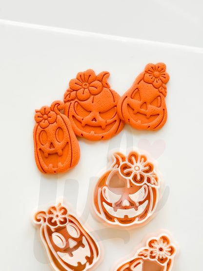 Floral Pumpkins Cutter: Flower Jack O Lantern Design for Polymer Clay
