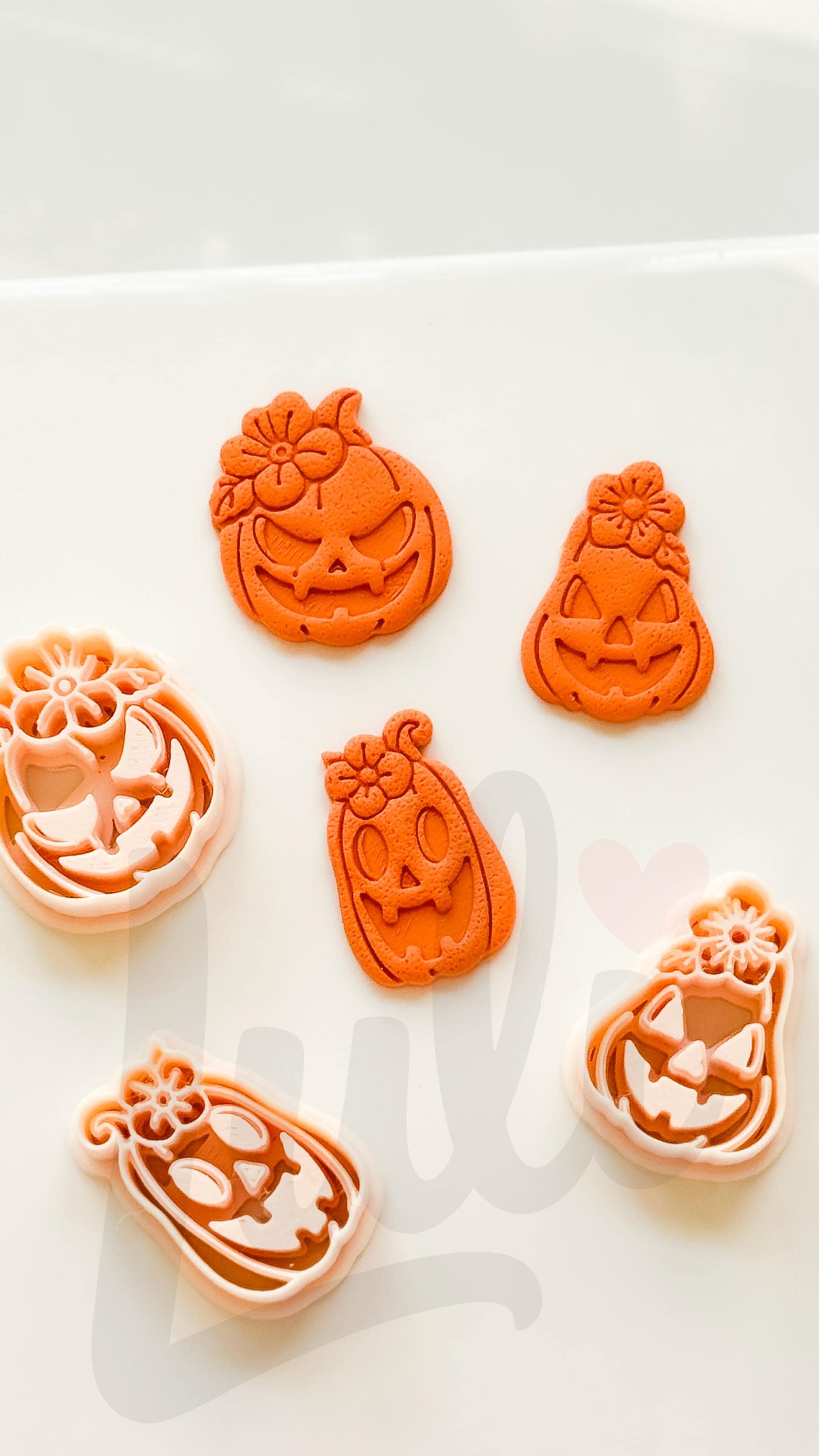 Floral Pumpkins Cutter: Flower Jack O Lantern Design for Polymer Clay