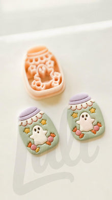 Ghost Candy Jar Cutter: Halloween Treat Container Design for Polymer Clay