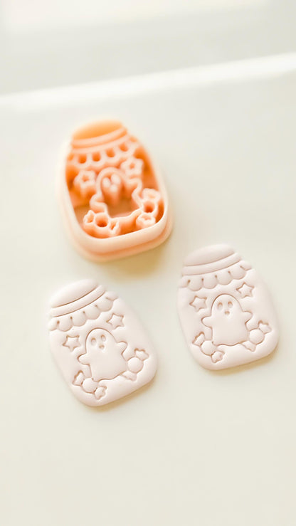Ghost Candy Jar Cutter: Halloween Treat Container Design for Polymer Clay