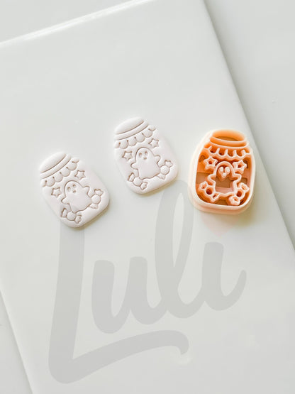 Ghost Candy Jar Cutter: Halloween Treat Container Design for Polymer Clay