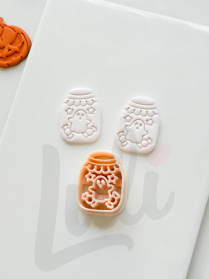 Ghost Candy Jar Cutter: Halloween Treat Container Design for Polymer Clay