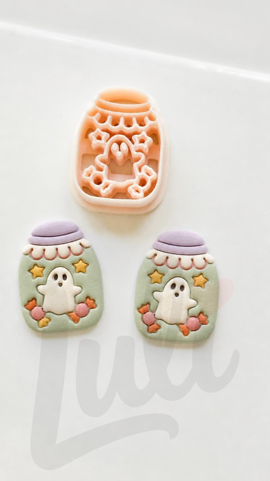 Ghost Candy Jar Cutter: Halloween Treat Container Design for Polymer Clay