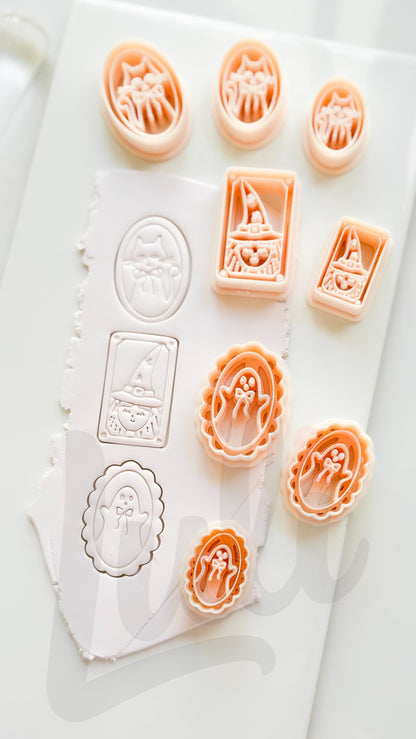 Halloween Portraits Cutters: Vintage Spooky Cameo Frames for Polymer Clay