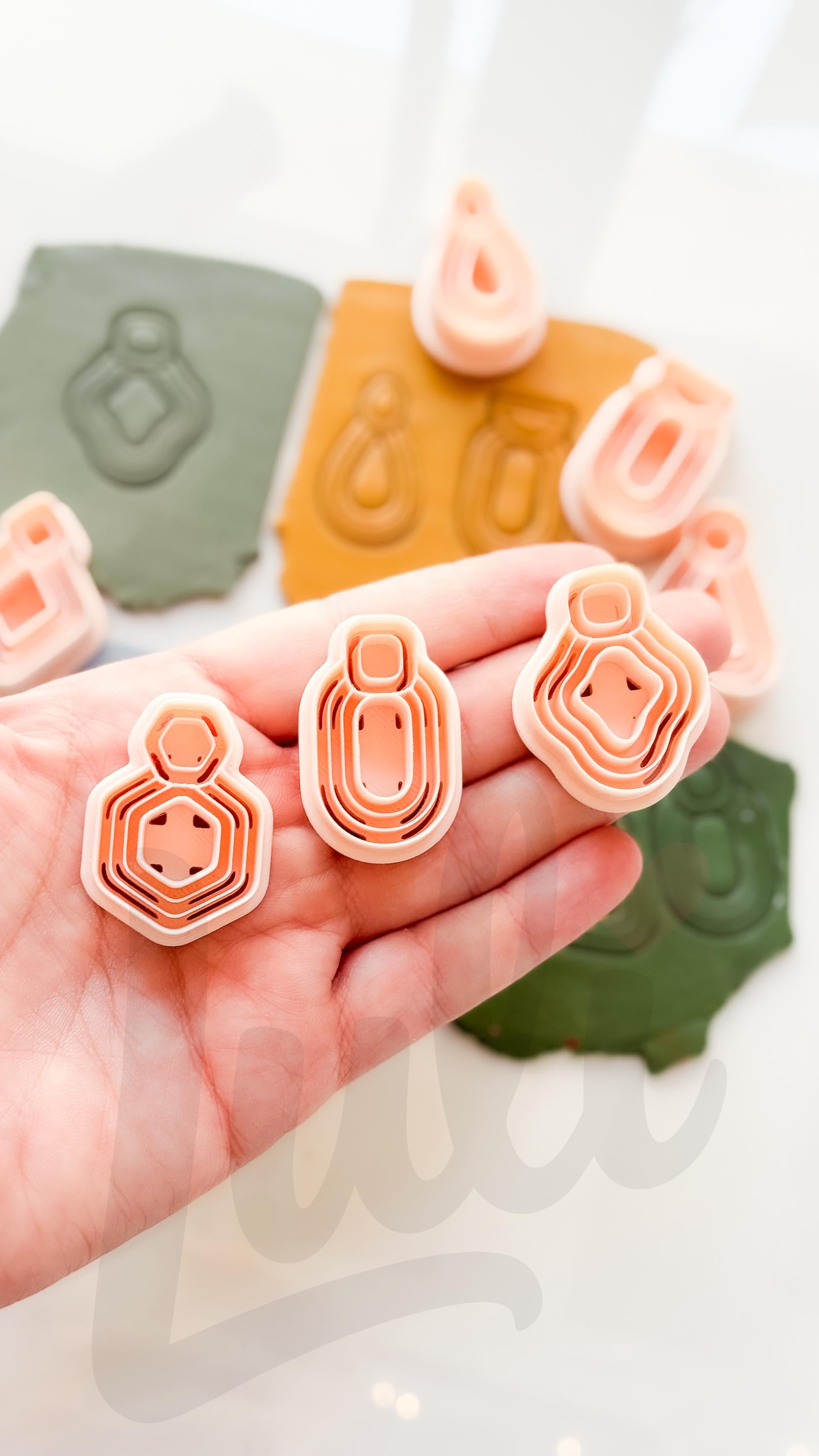 Modern Essentials Cutters: Geometric Dangle Shapes for Polymer Clay