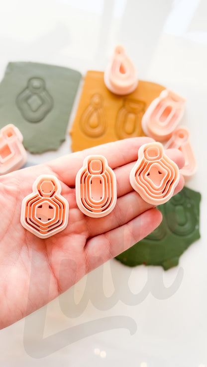 Modern Essentials Cutters: Geometric Dangle Shapes for Polymer Clay