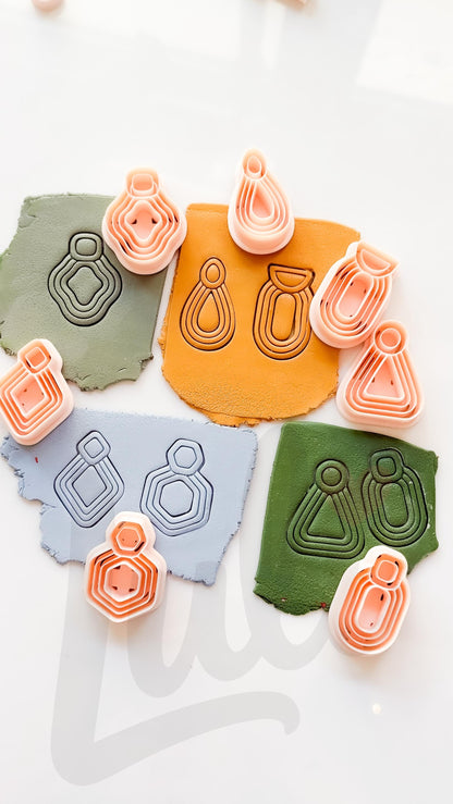 Modern Essentials Cutters: Geometric Dangle Shapes for Polymer Clay