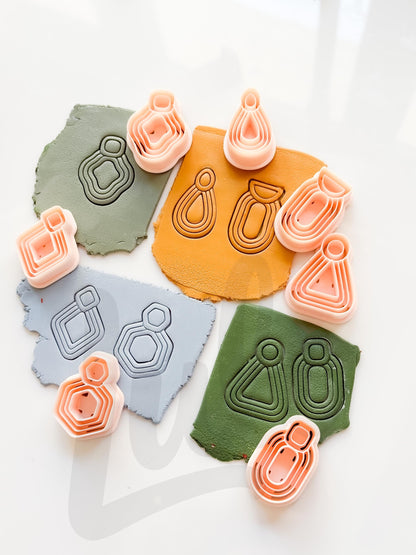 Modern Essentials Cutters: Geometric Dangle Shapes for Polymer Clay