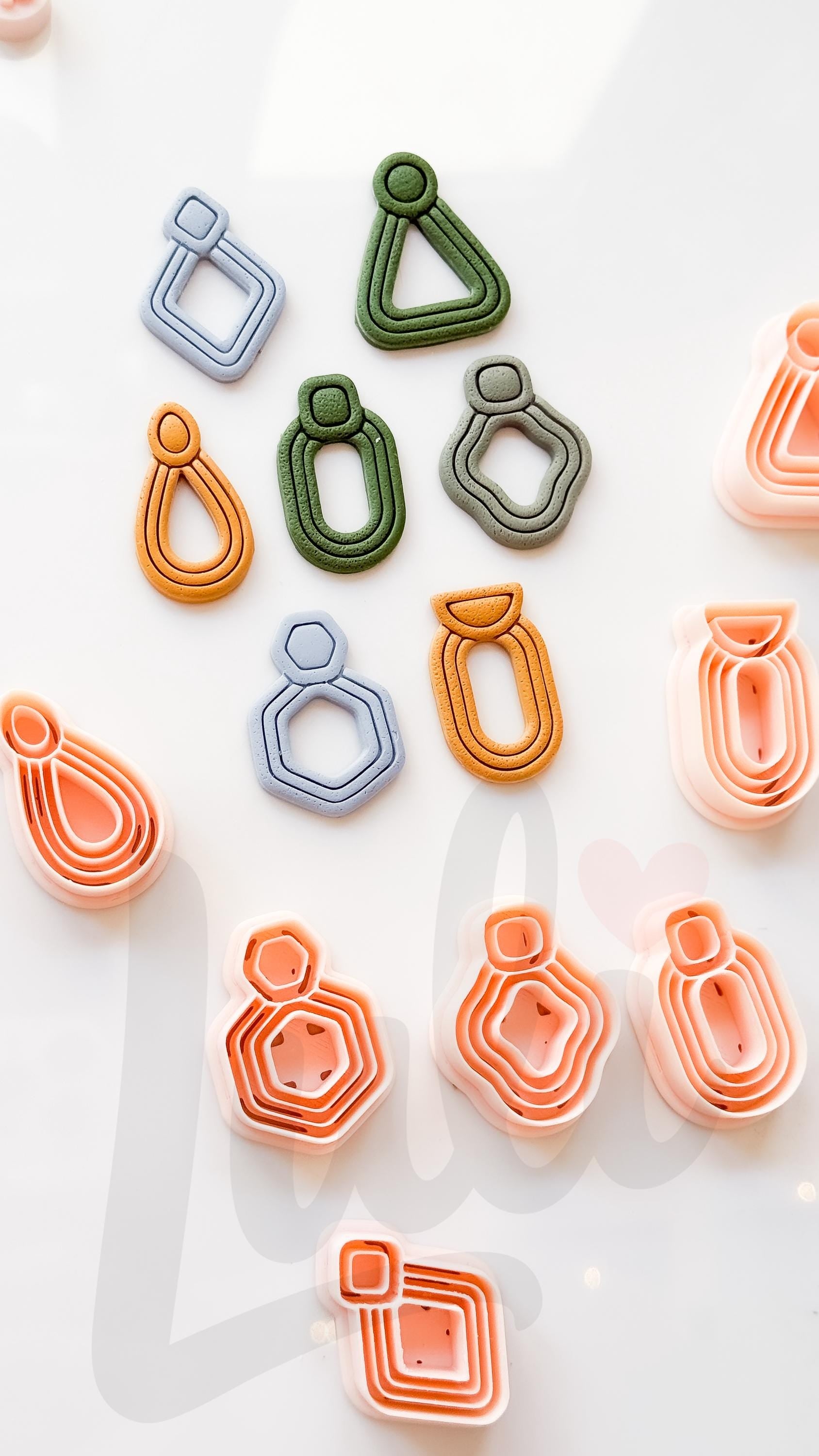 Modern Essentials Cutters: Geometric Dangle Shapes for Polymer Clay