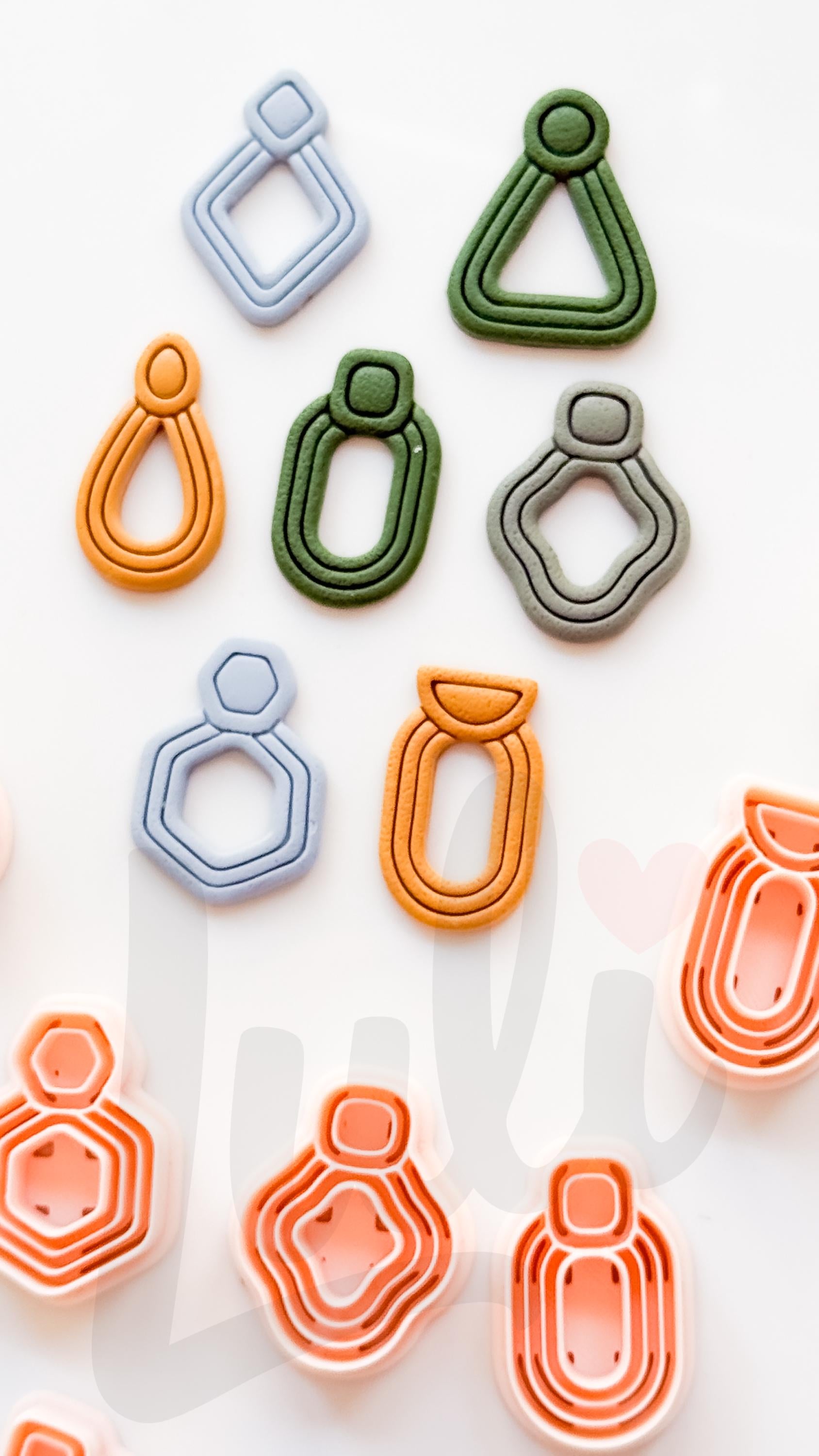 Modern Essentials Cutters: Geometric Dangle Shapes for Polymer Clay