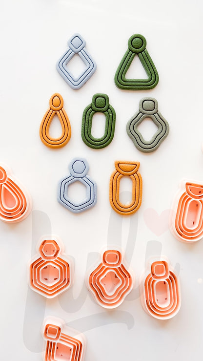Modern Essentials Cutters: Geometric Dangle Shapes for Polymer Clay