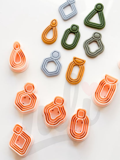 Modern Essentials Cutters: Geometric Dangle Shapes for Polymer Clay