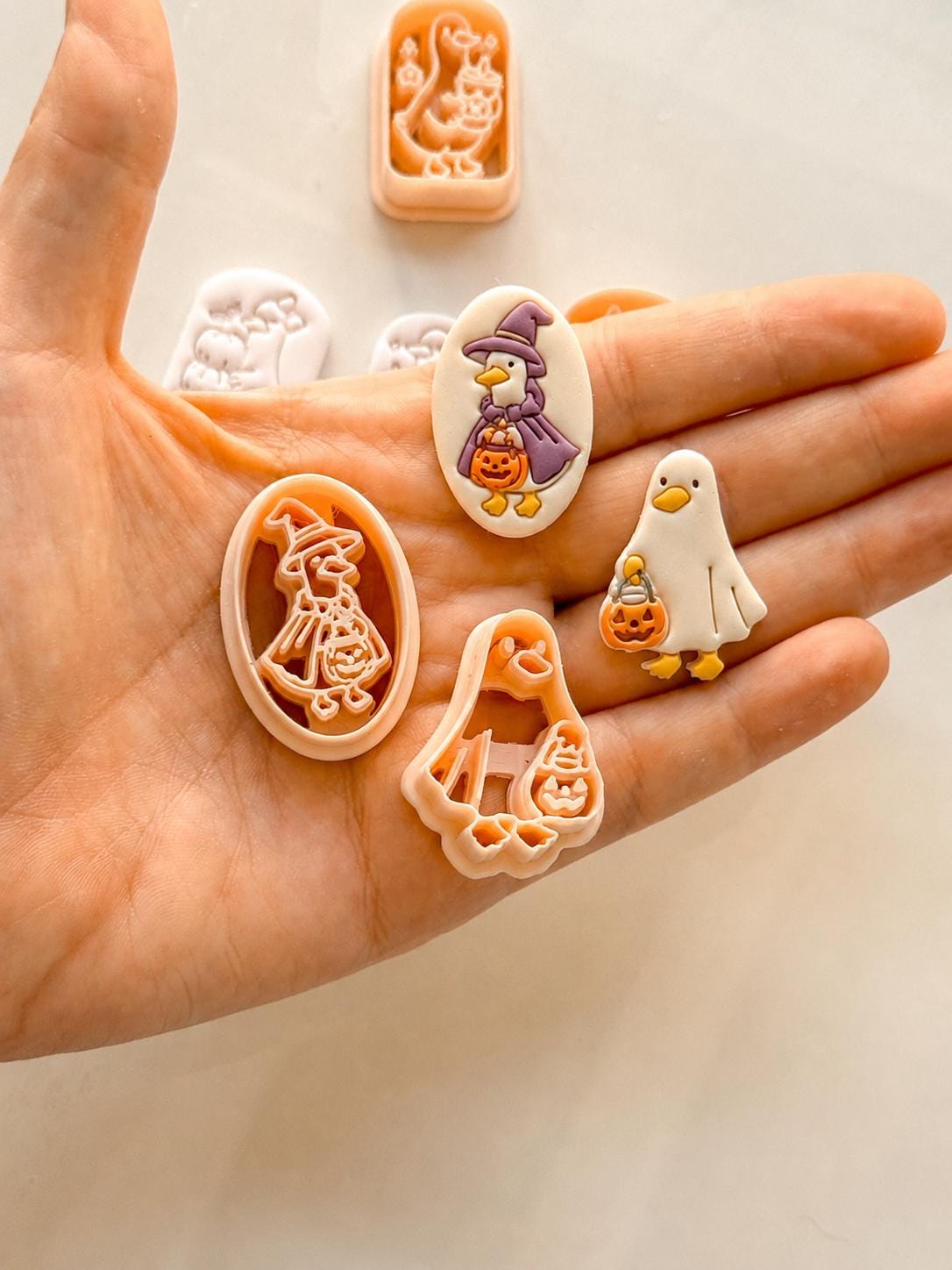 Pumpkin Duck Parade Cutter: Halloween Duck Trio for Polymer Clay