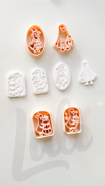 Pumpkin Duck Parade Cutter: Halloween Duck Trio for Polymer Clay