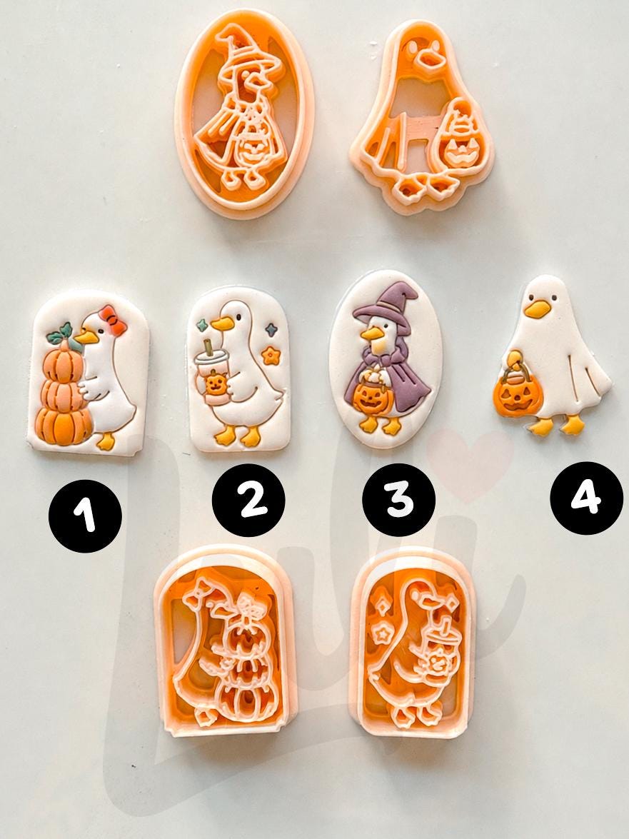 Pumpkin Duck Parade Cutter: Halloween Duck Trio for Polymer Clay