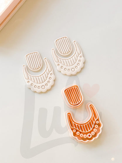 Earthy Earring Cutters: Boho Arch Dangle Collection for Polymer Clay