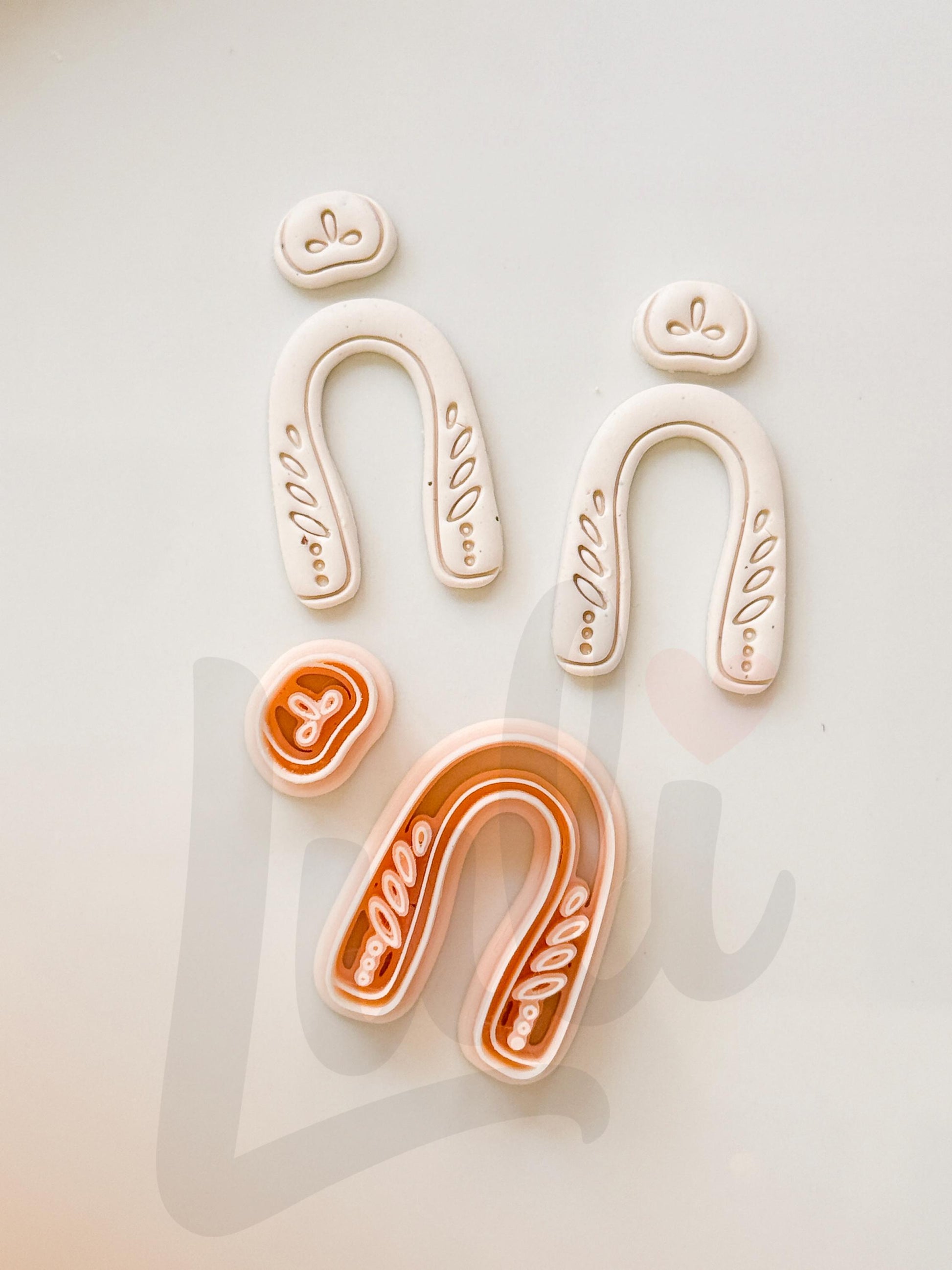 Earthy Earring Cutters: Boho Arch Dangle Collection for Polymer Clay