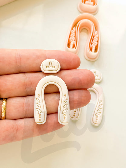 Earthy Earring Cutters: Boho Arch Dangle Collection for Polymer Clay