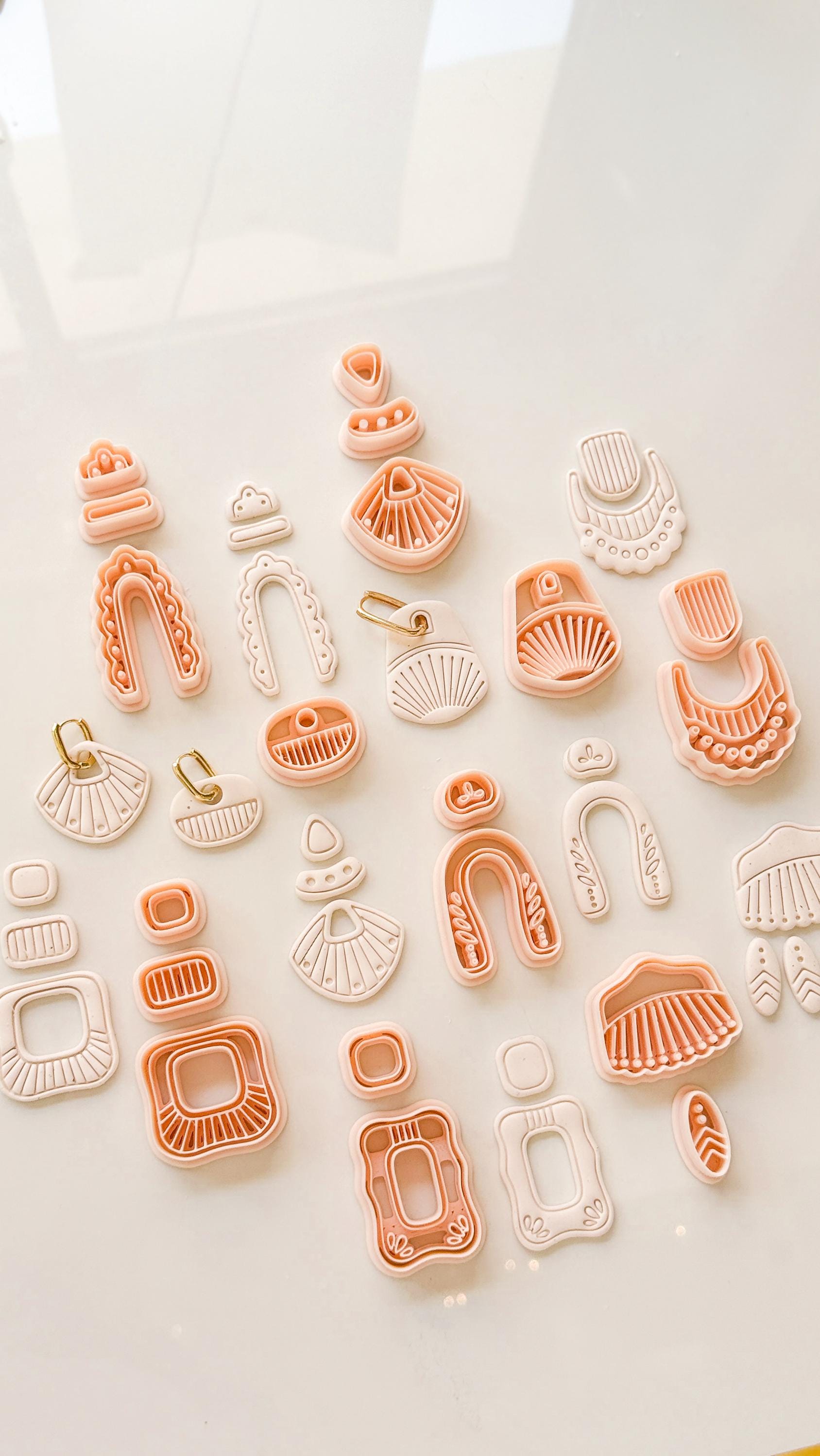 Earthy Earring Cutters: Boho Arch Dangle Collection for Polymer Clay