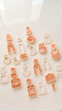 Earthy Earring Cutters: Boho Arch Dangle Collection for Polymer Clay