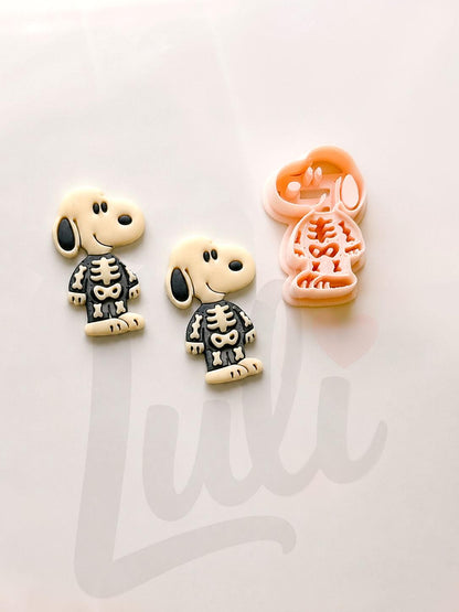 Charlie's Dog Cutter: Skeleton Halloween Character for Polymer Clay