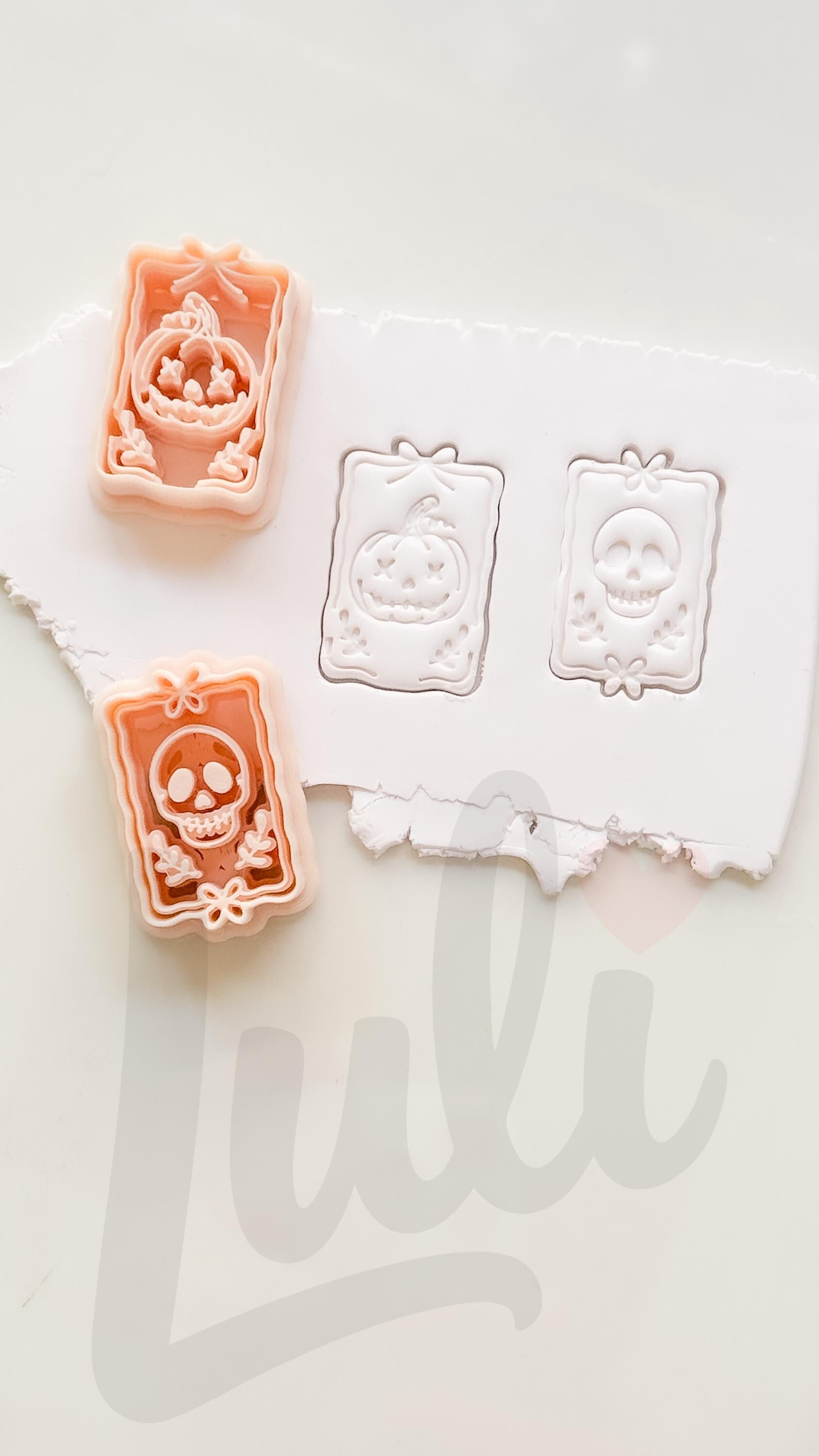 Haunted Frame Cutters: Pumpkin Skull Designs for Polymer Clay