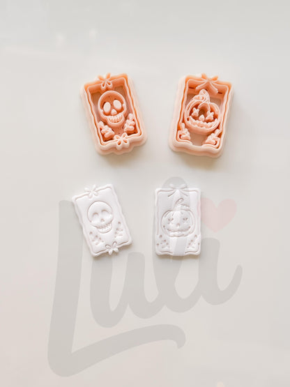 Haunted Frame Cutters: Pumpkin Skull Designs for Polymer Clay