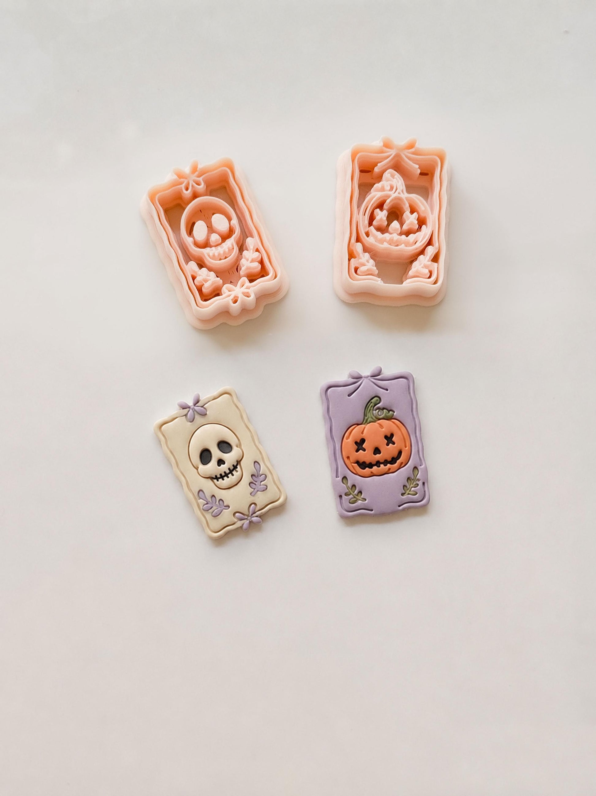 Haunted Frame Cutters: Pumpkin Skull Designs for Polymer Clay