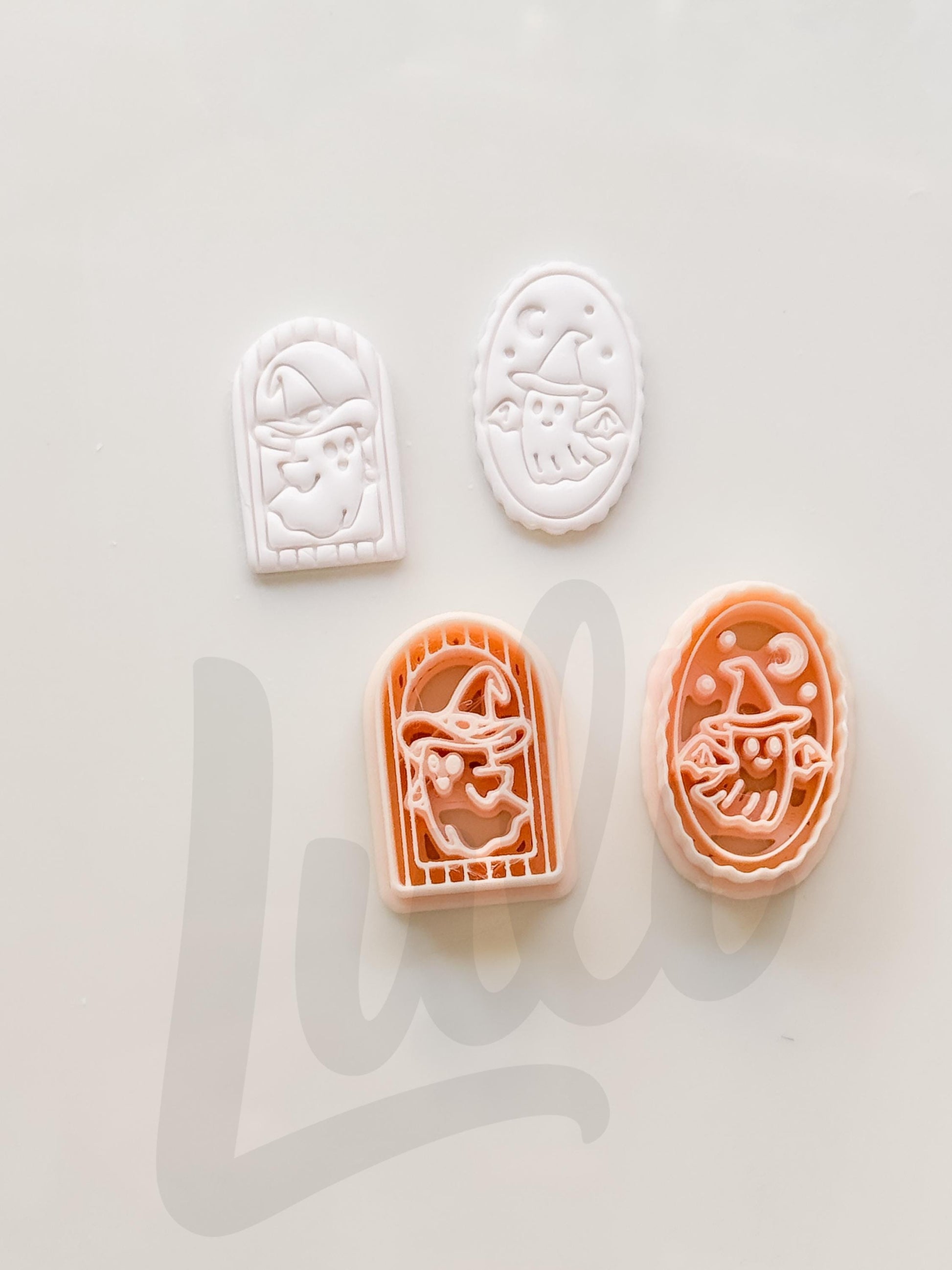 Ghost in Arched Frame Cutter: Witch Halloween Design for Polymer Clay