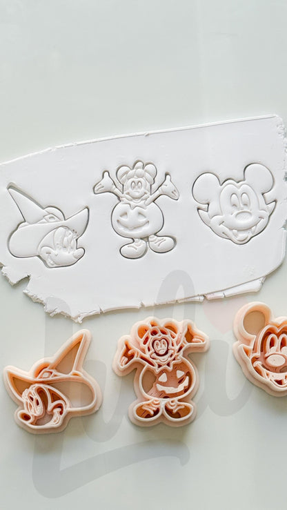 Halloween Mouse Set Cutter: Witch Vampire Pumpkin Characters for Polymer Clay