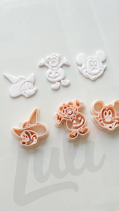 Halloween Mouse Set Cutter: Witch Vampire Pumpkin Characters for Polymer Clay