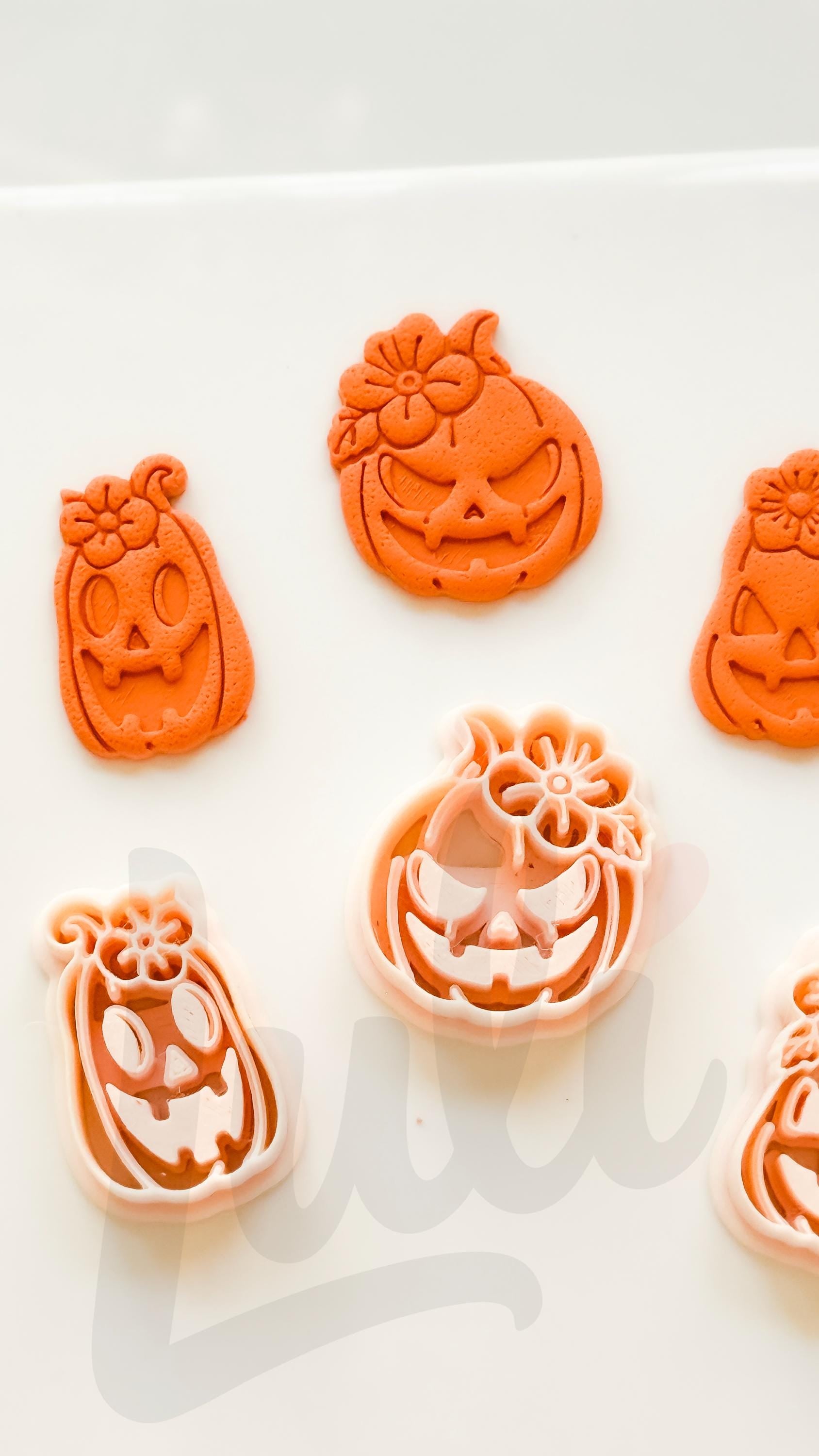 Floral Pumpkins Cutter: Flower Jack O Lantern Design for Polymer Clay