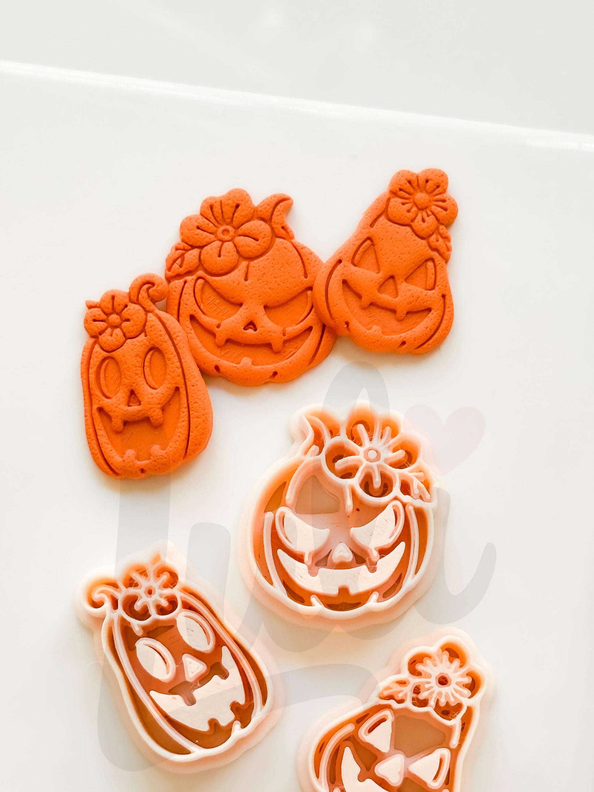 Floral Pumpkins Cutter: Flower Jack O Lantern Design for Polymer Clay
