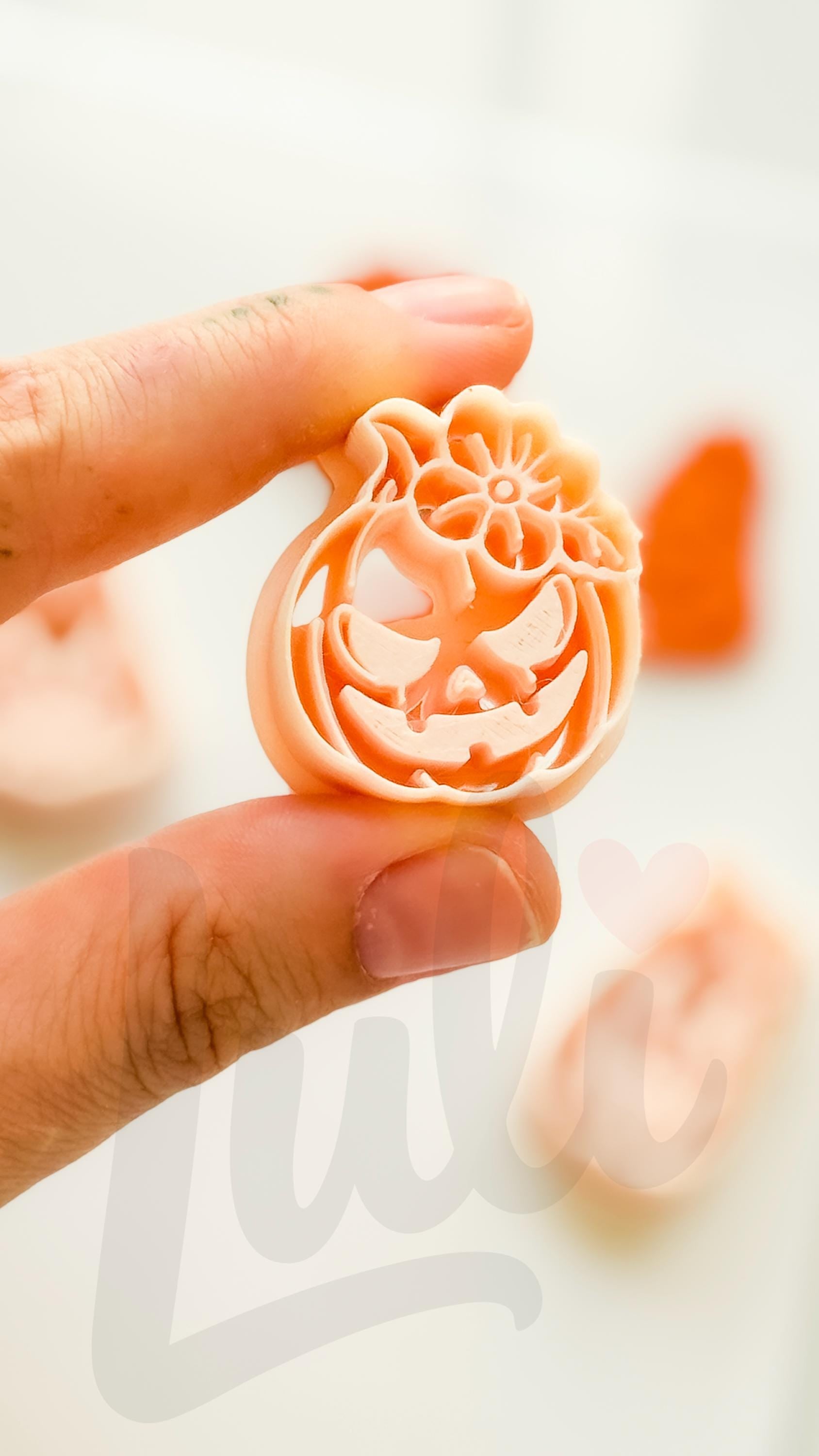 Floral Pumpkins Cutter: Flower Jack O Lantern Design for Polymer Clay