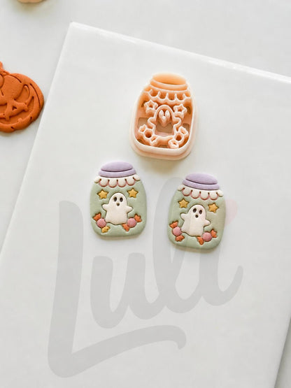 Ghost Candy Jar Cutter: Halloween Treat Container Design for Polymer Clay