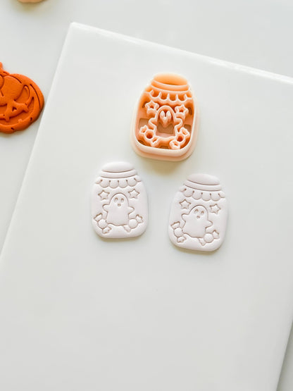 Ghost Candy Jar Cutter: Halloween Treat Container Design for Polymer Clay