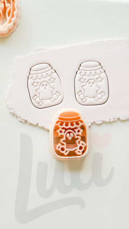 Ghost Candy Jar Cutter: Halloween Treat Container Design for Polymer Clay