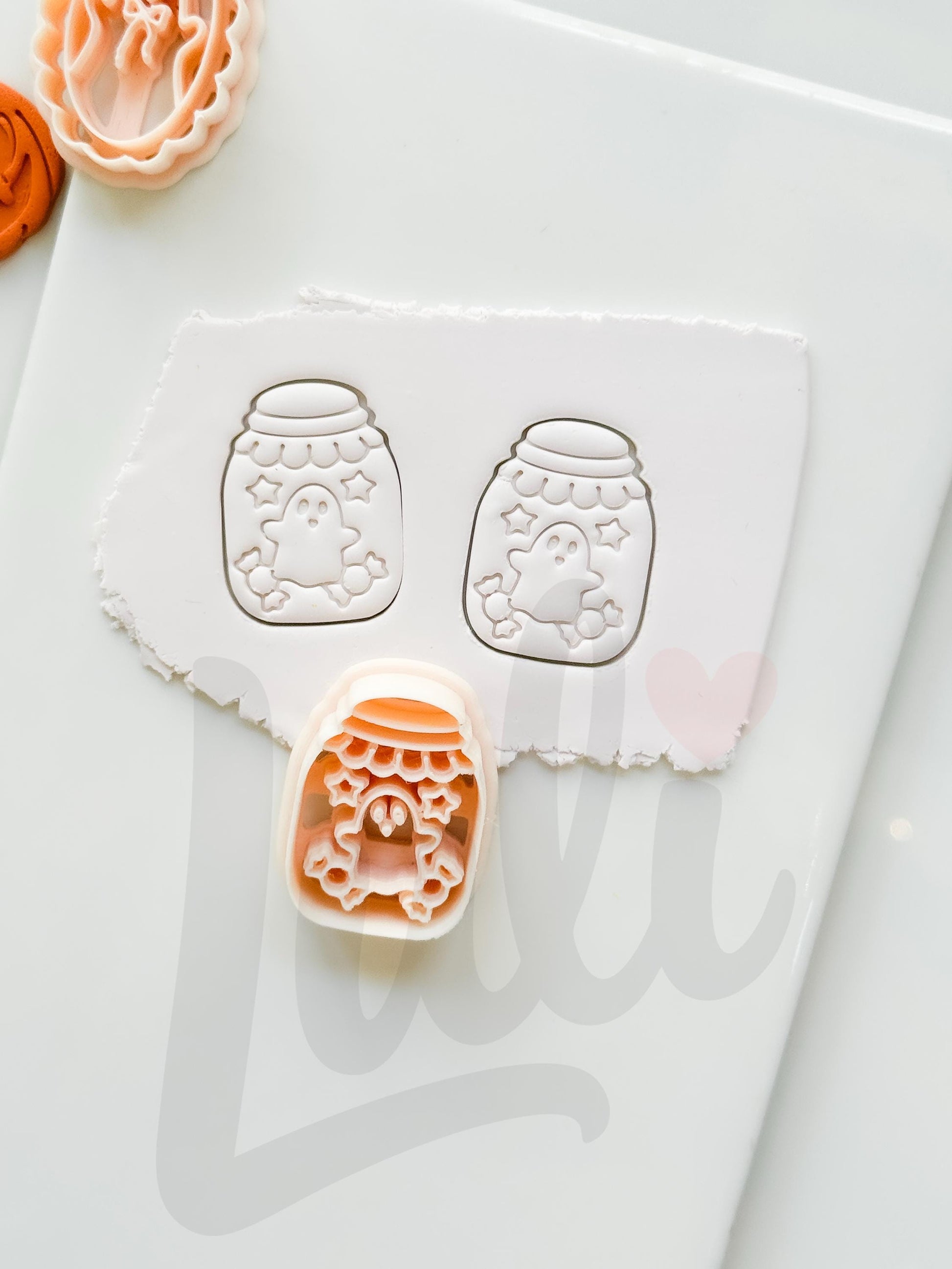 Ghost Candy Jar Cutter: Halloween Treat Container Design for Polymer Clay