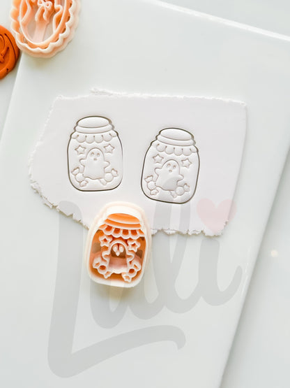 Ghost Candy Jar Cutter: Halloween Treat Container Design for Polymer Clay