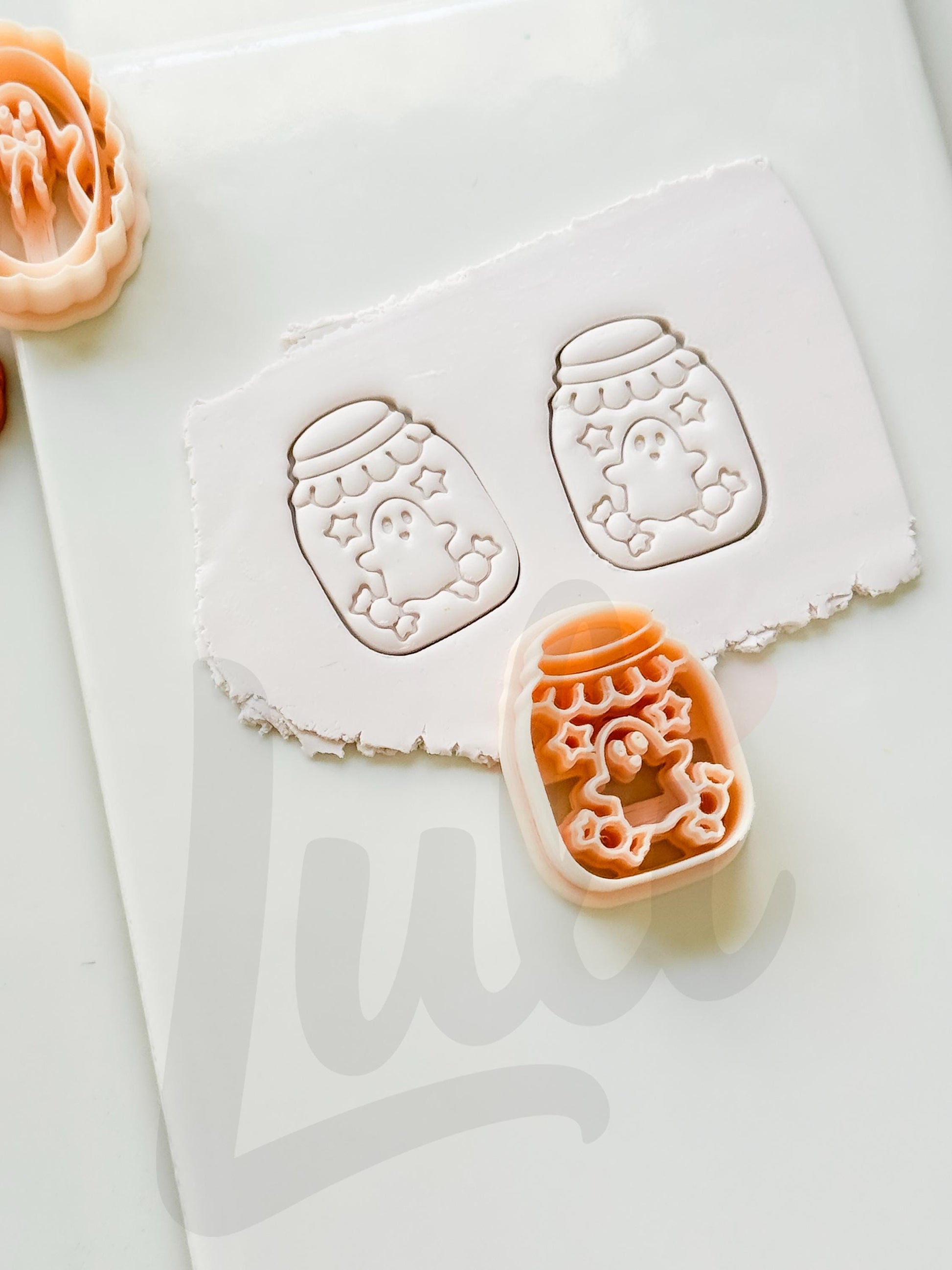 Ghost Candy Jar Cutter: Halloween Treat Container Design for Polymer Clay