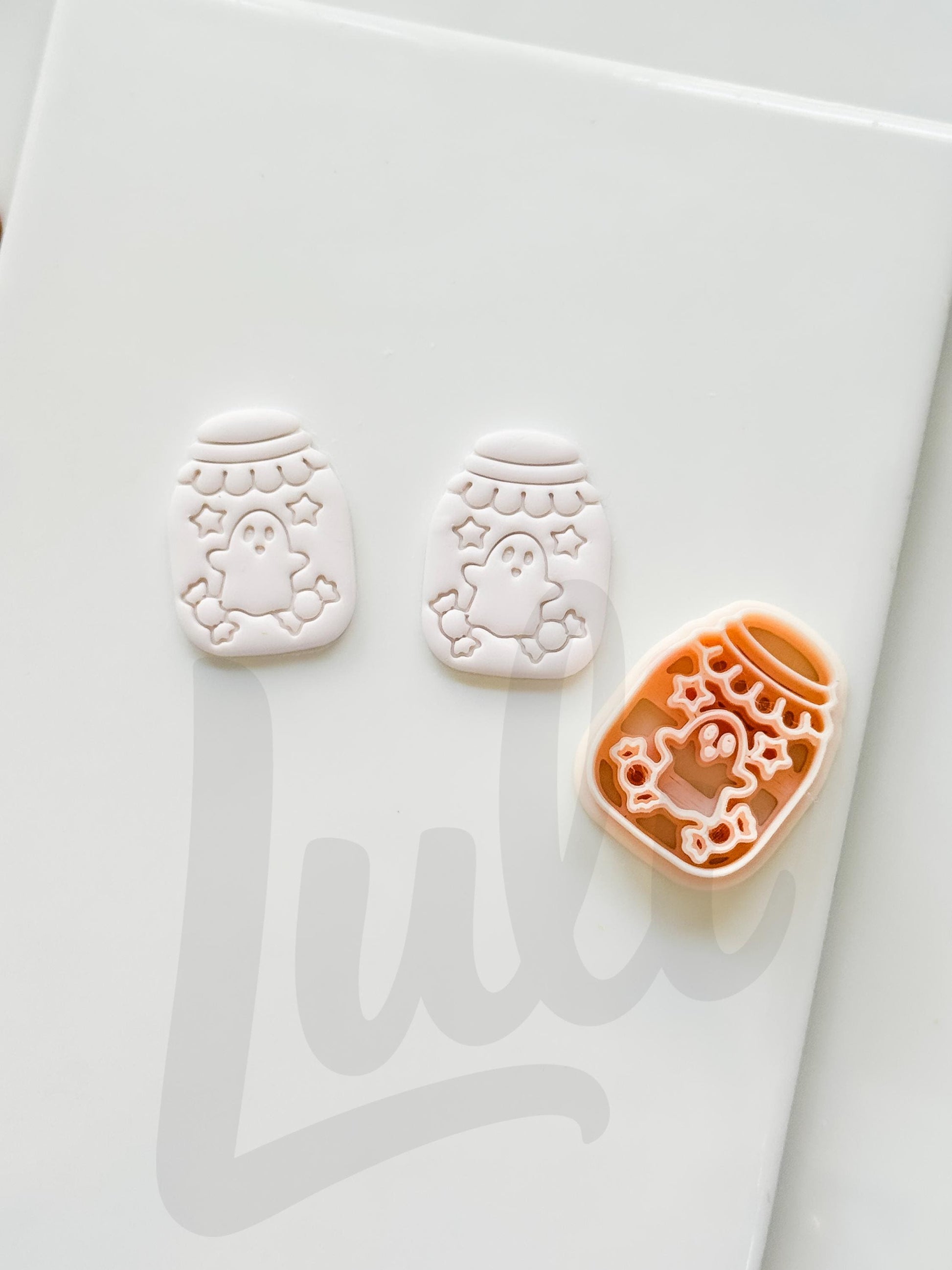 Ghost Candy Jar Cutter: Halloween Treat Container Design for Polymer Clay