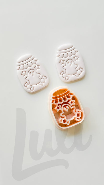 Ghost Candy Jar Cutter: Halloween Treat Container Design for Polymer Clay