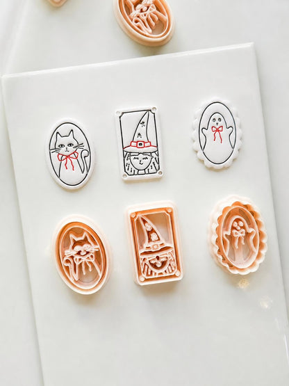 Halloween Portraits Cutters: Vintage Spooky Cameo Frames for Polymer Clay