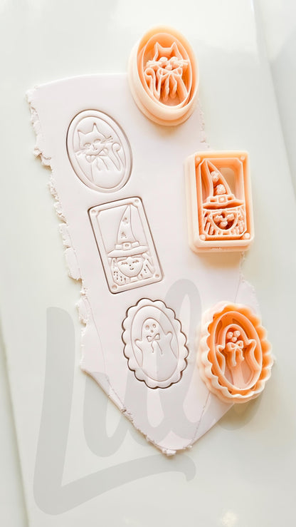 Halloween Portraits Cutters: Vintage Spooky Cameo Frames for Polymer Clay
