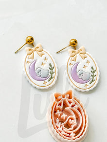 Ghost Sleeping on Moon Cutter: Dreamy Crescent Spirit Shape for Polymer Clay