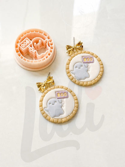 Boo Sign Cutter: Ghost Plaque Shape for Polymer Clay