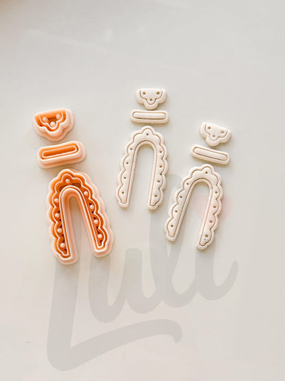 Earthy Earring Cutters: Boho Arch Dangle Collection for Polymer Clay