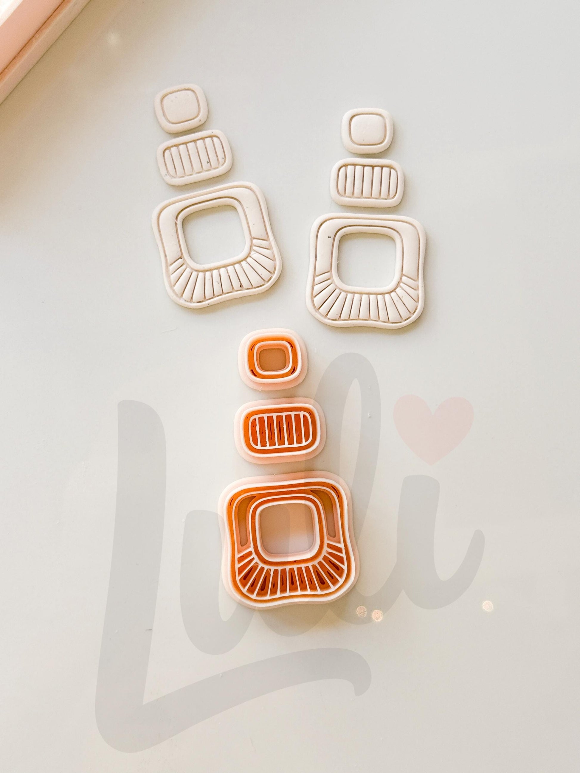 Earthy Earring Cutters: Boho Arch Dangle Collection for Polymer Clay