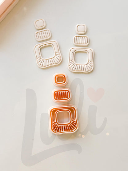 Earthy Earring Cutters: Boho Arch Dangle Collection for Polymer Clay