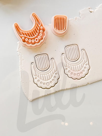 Earthy Earring Cutters: Boho Arch Dangle Collection for Polymer Clay